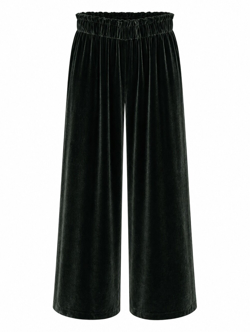Emerson Fry Wide-Leg Silk Velvet Pants Dark Green Med NWT Ankle Holiday Lounge